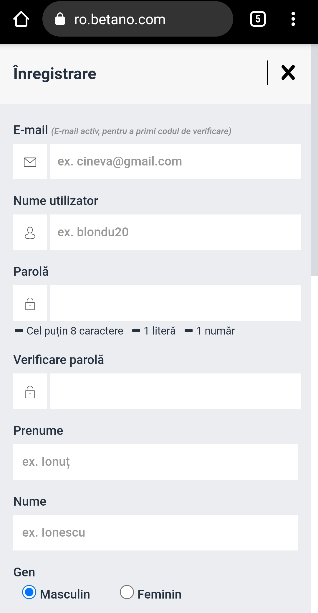 Inregistrare betano